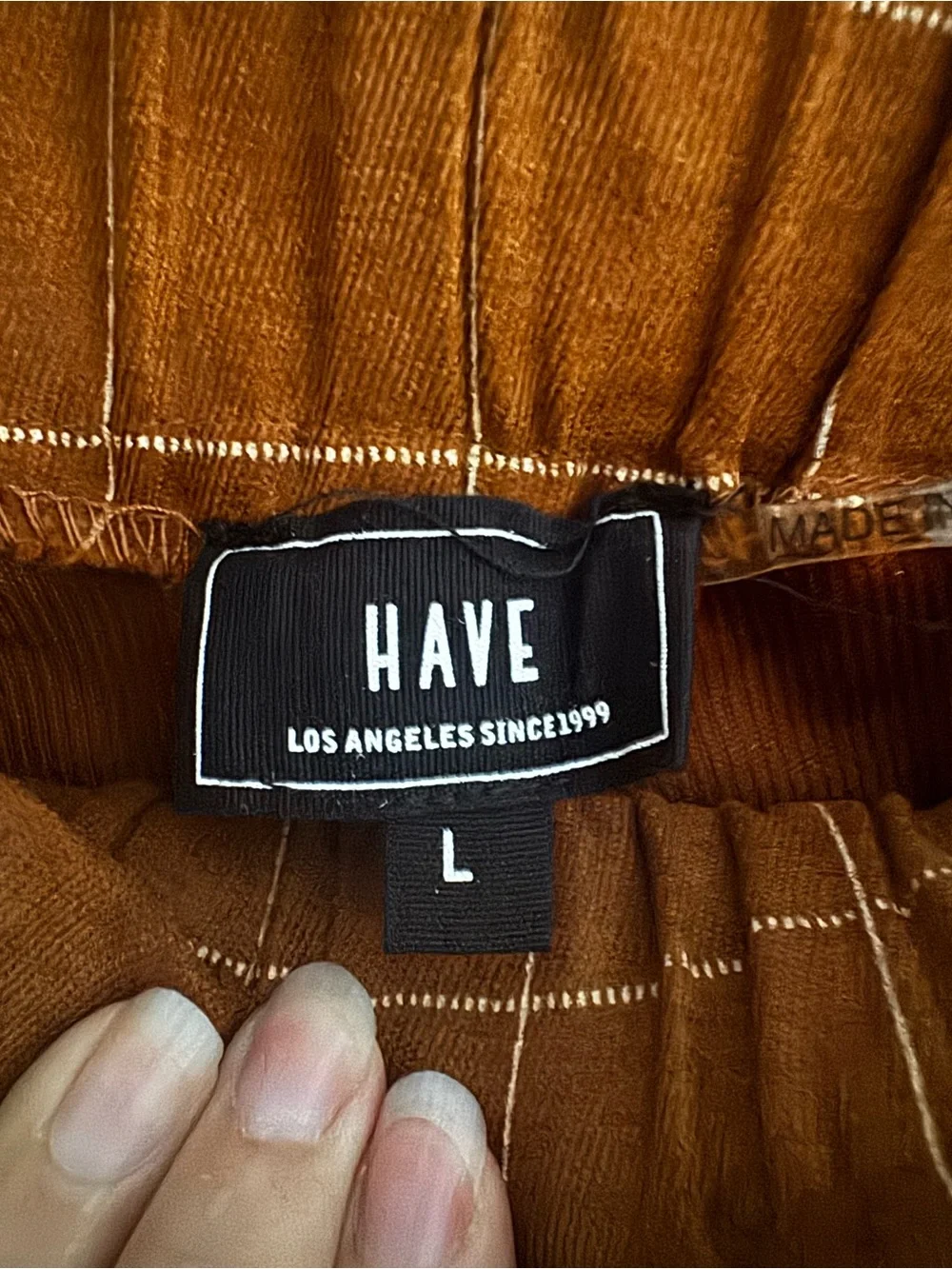 HAVE Los Angeles Brown Paperbag Waist Plaid Tie Belt Shorts | Size L